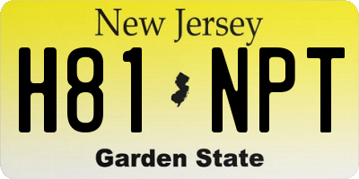 NJ license plate H81NPT