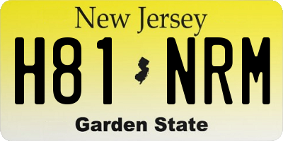 NJ license plate H81NRM