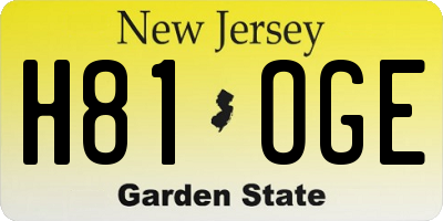 NJ license plate H81OGE