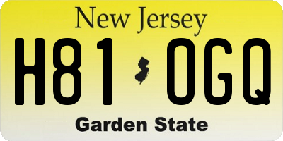 NJ license plate H81OGQ