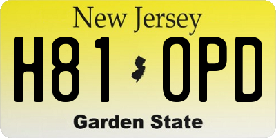 NJ license plate H81OPD