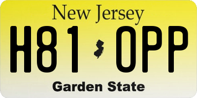 NJ license plate H81OPP