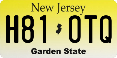 NJ license plate H81OTQ