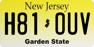 NJ license plate H81OUV