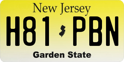 NJ license plate H81PBN