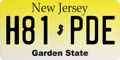NJ license plate H81PDE