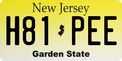 NJ license plate H81PEE