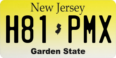 NJ license plate H81PMX