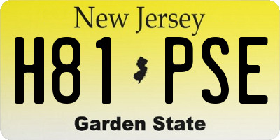 NJ license plate H81PSE