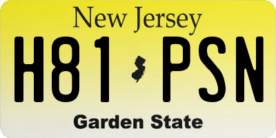 NJ license plate H81PSN