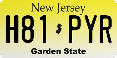 NJ license plate H81PYR