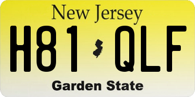 NJ license plate H81QLF