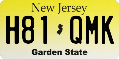 NJ license plate H81QMK