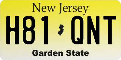NJ license plate H81QNT