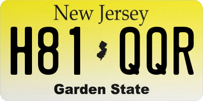 NJ license plate H81QQR