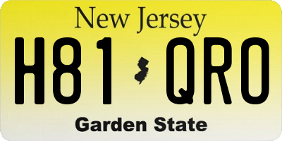 NJ license plate H81QRO