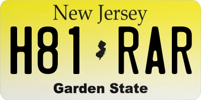 NJ license plate H81RAR