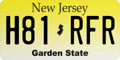 NJ license plate H81RFR