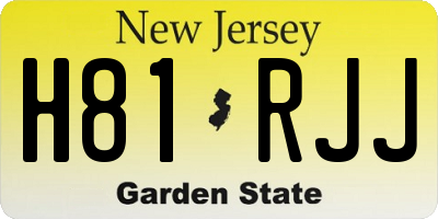 NJ license plate H81RJJ