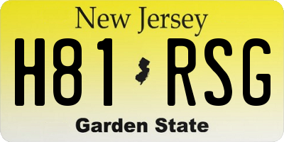 NJ license plate H81RSG