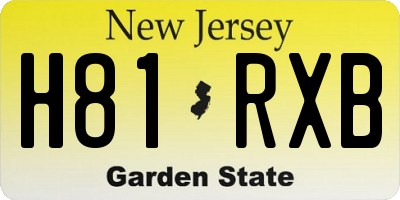 NJ license plate H81RXB