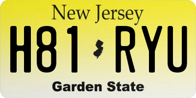 NJ license plate H81RYU