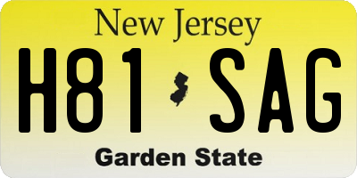 NJ license plate H81SAG