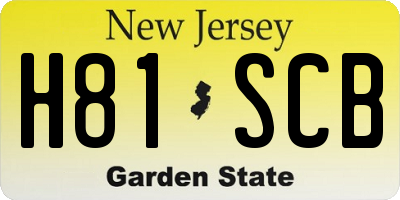 NJ license plate H81SCB
