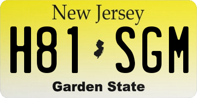 NJ license plate H81SGM