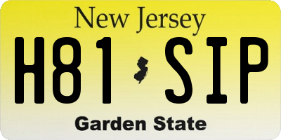 NJ license plate H81SIP