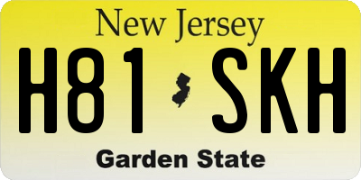 NJ license plate H81SKH