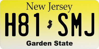 NJ license plate H81SMJ