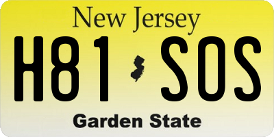 NJ license plate H81SOS