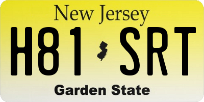 NJ license plate H81SRT