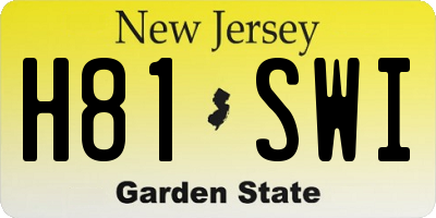 NJ license plate H81SWI