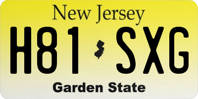 NJ license plate H81SXG