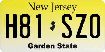 NJ license plate H81SZO