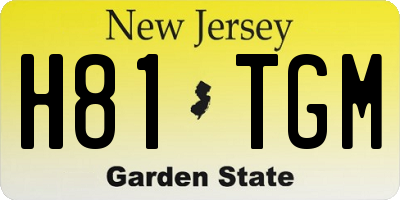 NJ license plate H81TGM