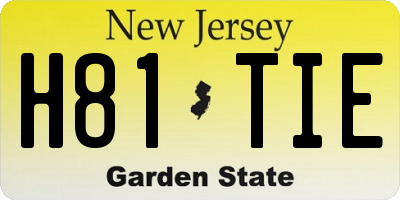 NJ license plate H81TIE