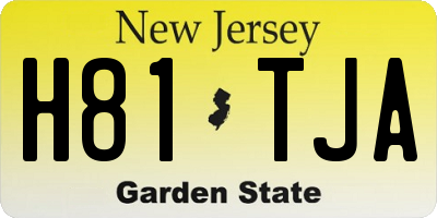 NJ license plate H81TJA