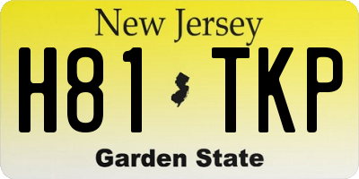NJ license plate H81TKP