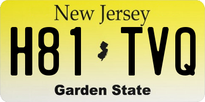 NJ license plate H81TVQ