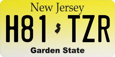 NJ license plate H81TZR