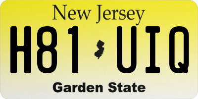 NJ license plate H81UIQ