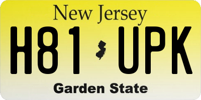 NJ license plate H81UPK