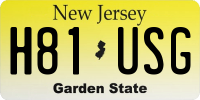 NJ license plate H81USG