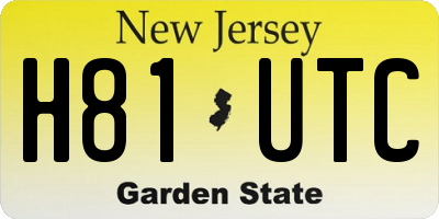 NJ license plate H81UTC