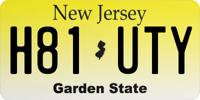 NJ license plate H81UTY