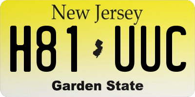 NJ license plate H81UUC