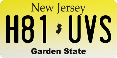 NJ license plate H81UVS